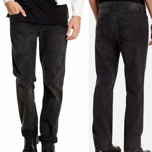 Joe's Jeans Men's Distressed Ripped Knee Brixton Straight Jean's, Faded Black 34